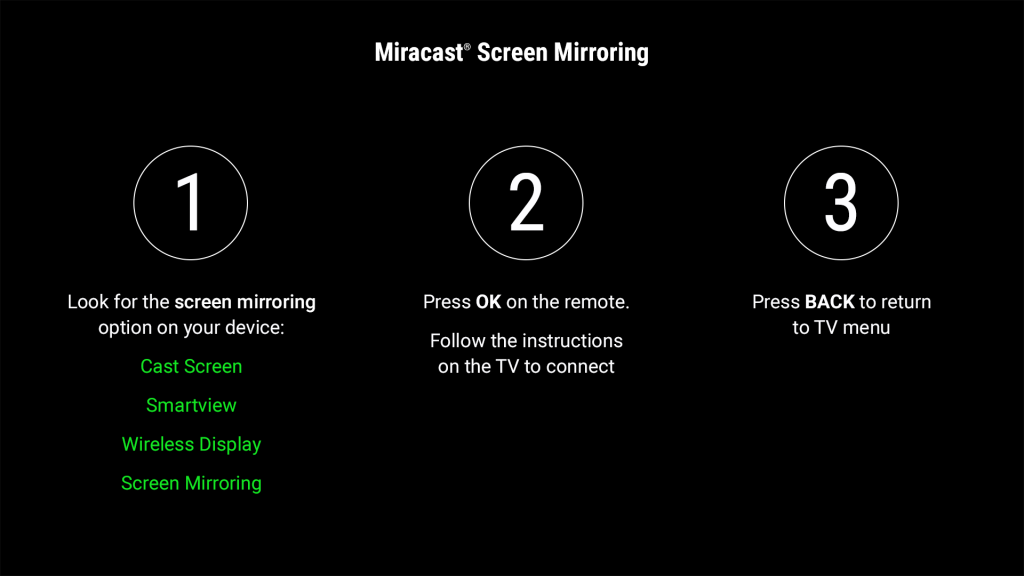 a screenshot of a miracste screen mirroring